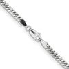 14K White Gold 3.5mm Solid Miami Cuban Chain Necklace - 22 Inches by Oro Pregiato