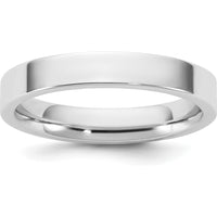 14K White Gold 3.5mm Standard Flat Comfort Fit Wedding Band - Unisex, Polished Finish by Luciano & Cie