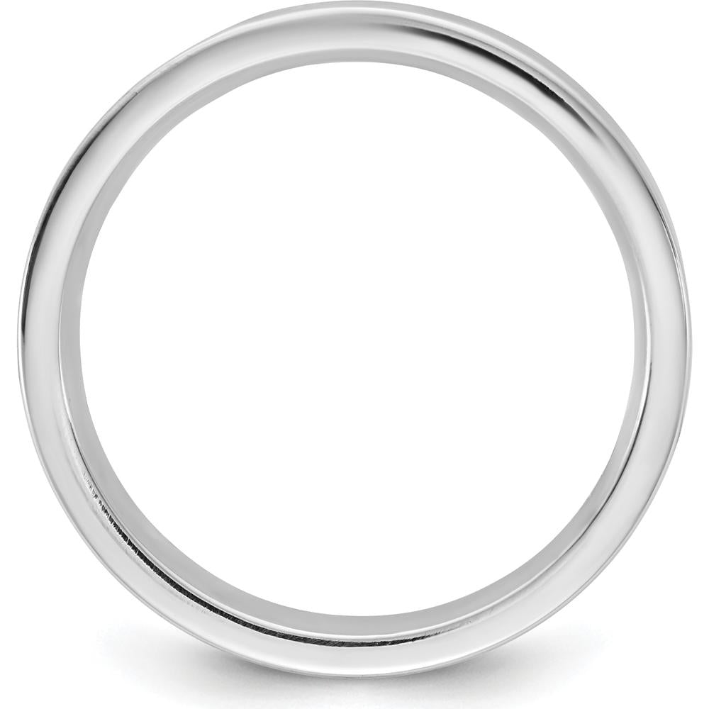 14K White Gold 3.5mm Standard Flat Comfort Fit Wedding Band - Unisex, Polished Finish by Luciano & Cie
