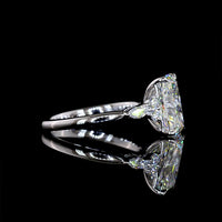 14K White Gold 3.61 Carat Total Weight Special Ring with 3.37 Carat Radiant Cut Lab Diamond and Marquise & Round Accents - F VVS2 Clarity - Covaloro Fine Jewelry