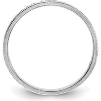 14K White Gold 3.75mm Design Etched Wedding Band with Polished Finish by Luciano & Cie
