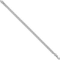 14K White Gold 3.75mm Diamond-Cut Solid Heavy Double Link 7" Charm Bracelet by Oro Pregiato