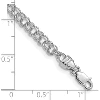 14K White Gold 3.75mm Diamond-Cut Solid Heavy Double Link 7" Charm Bracelet by Oro Pregiato