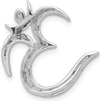14K White Gold 3/8 Carat Diamond Om Symbol Chain Slide - Natural Round Diamonds by Monteluci Fine Jewelry