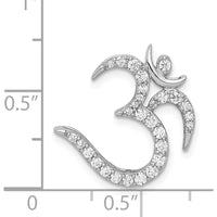 14K White Gold 3/8 Carat Diamond Om Symbol Chain Slide - Natural Round Diamonds by Monteluci Fine Jewelry