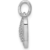 14K White Gold 3/8 Carat Pave Diamond Heart Pendant - Sparkling Round Diamonds by Monteluci Fine Jewelry