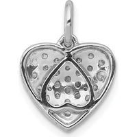 14K White Gold 3/8 Carat Pave Diamond Heart Pendant - Sparkling Round Diamonds by Monteluci Fine Jewelry
