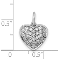 14K White Gold 3/8 Carat Pave Diamond Heart Pendant - Sparkling Round Diamonds by Monteluci Fine Jewelry