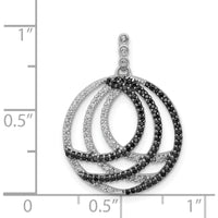 14K White Gold 3/8 Carat White and Black Diamond Fancy Circle Pendant - 0.38 Carat Total Diamond Weight by Monteluci Fine Jewelry
