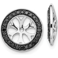 14K White Gold 3/8 Carats Black Diamond Earring Jackets with Round Stones by Monteluci Fine Jewelry