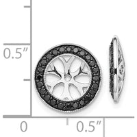14K White Gold 3/8 Carats Black Diamond Earring Jackets with Round Stones by Monteluci Fine Jewelry