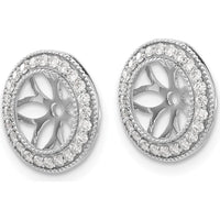 14K White Gold 3/8 Carats Diamond Earring Jackets - Rhodium Plated Cluster Design by Monteluci Fine Jewelry