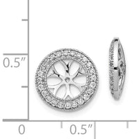 14K White Gold 3/8 Carats Diamond Earring Jackets - Rhodium Plated Cluster Design by Monteluci Fine Jewelry