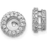 14K White Gold 3/8 Carats Round Diamond Earring Jackets in Cluster Design by Monteluci Fine Jewelry