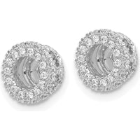 14K White Gold 3/8 Carats Round Diamond Earring Jackets in Cluster Design by Monteluci Fine Jewelry