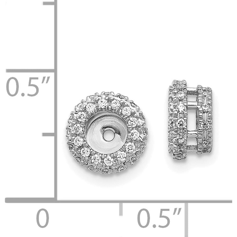14K White Gold 3/8 Carats Round Diamond Earring Jackets in Cluster Design by Monteluci Fine Jewelry