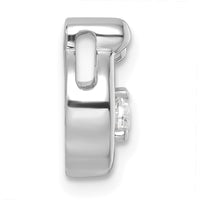 14K White Gold 3 Birthstone and Diamond Mother/Child Chain Slide Semi-Mount Pendant - Customizable with Your Birthstones and Diamonds by Oro Pregiato