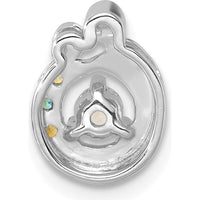 14K White Gold 3 Birthstone and Diamond Mother/Child Chain Slide Semi-Mount Pendant - Customizable with Your Birthstones and Diamonds by Oro Pregiato