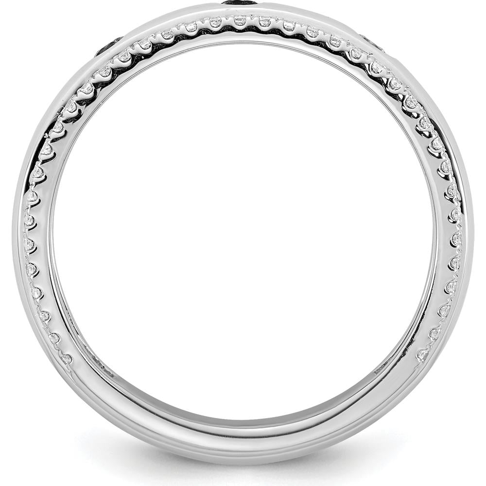 14K White Gold 3 Birthstone and Diamond Mother's Ring Semi-mount - 0.25 Carat Diamond Total Weight by Oro Pregiato