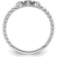 14K White Gold 3-Birthstone Mother's Ring with Marquise Settings in Sapphire, Emerald, and Ruby - Customizable for Personalized Touch by Oro Pregiato