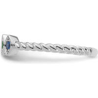 14K White Gold 3-Birthstone Mother's Ring with Marquise Settings in Sapphire, Emerald, and Ruby - Customizable for Personalized Touch by Oro Pregiato
