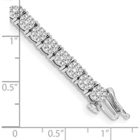 14K White Gold 3-Carat Diamond Cluster Tennis Bracelet - 7" Length by Monteluci Fine Jewelry
