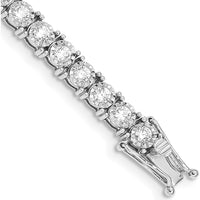 14K White Gold 3-Carat Diamond Illusion Setting Tennis Bracelet - 42 Round Diamonds by Monteluci Fine Jewelry