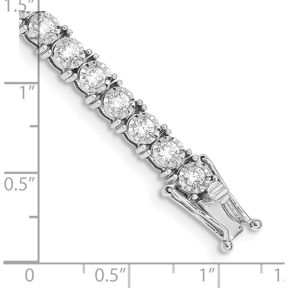 14K White Gold 3-Carat Diamond Illusion Setting Tennis Bracelet - 42 Round Diamonds by Monteluci Fine Jewelry