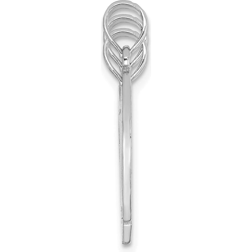 14K White Gold 3-Piece Break-apart Big Sis-Mom-Lil Sis Charm with Polished & Brushed Finish by Oro Pregiato