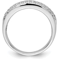 14K White Gold 3-Row Diamond Band with Round Diamonds - 0.41 Carat Total Diamond Weight by 0