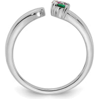14K White Gold 3-Stone Birthstone Wrap Mother's Ring with Ruby, Emerald, and Amethyst by Oro Pregiato