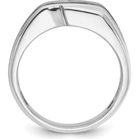 14K White Gold 3-Stone Diamond Ring with Black Rhodium - 0.51 Carats Total Diamond Weight by IBGoodman