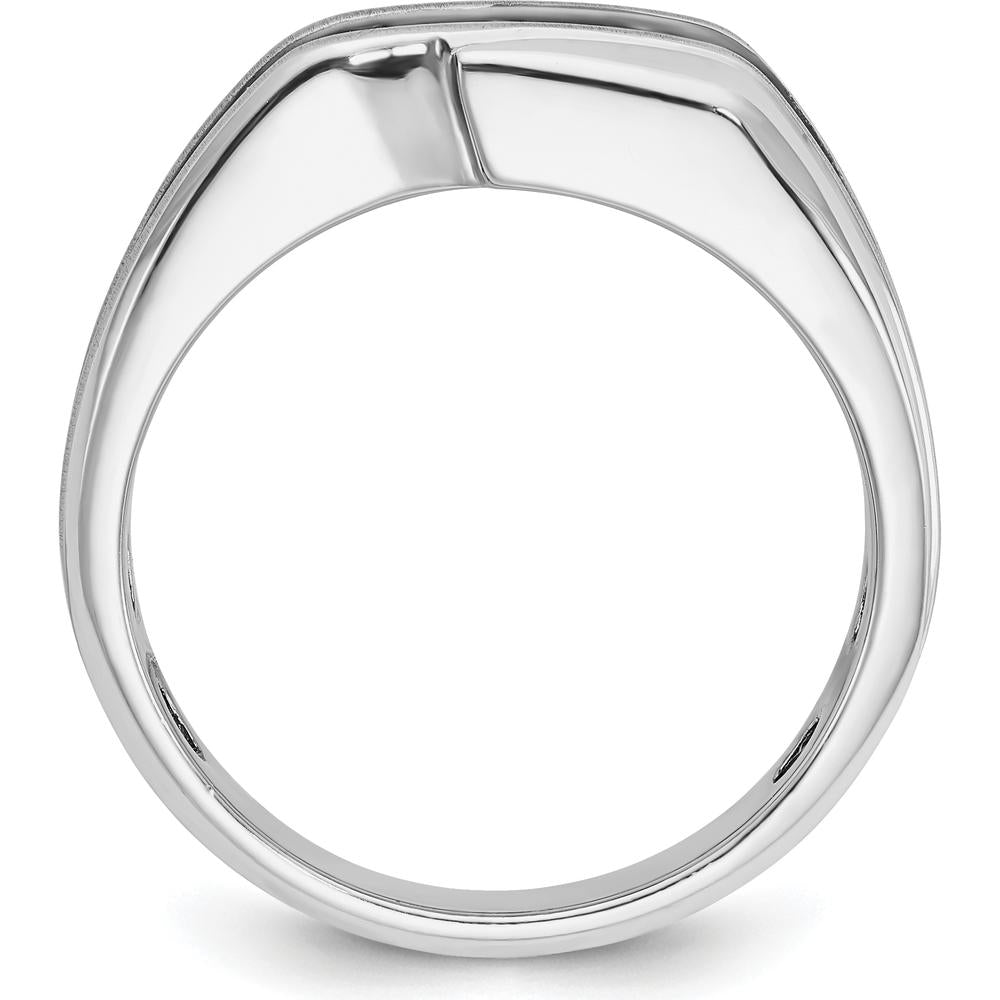 14K White Gold 3-Stone Diamond Ring with Black Rhodium - 0.51 Carats Total Diamond Weight by IBGoodman