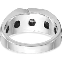 14K White Gold 3-Stone Diamond Ring with Black Rhodium - 0.51 Carats Total Diamond Weight by IBGoodman