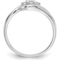 14K White Gold 3-Stone Diamond Ring with Round Brilliant Diamonds - 0.11 Carat Total Diamond Weight by 0