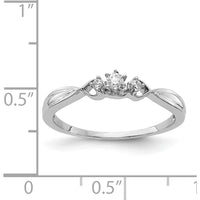 14K White Gold 3-Stone Diamond Ring with Round Natural Diamonds - 0.10 Carat Total Diamond Weight by 0