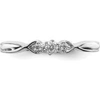 14K White Gold 3-Stone Diamond Ring with Round Natural Diamonds - 0.10 Carat Total Diamond Weight by 0