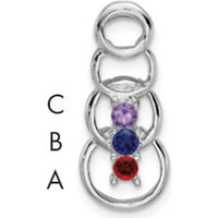 14K White Gold 3-Stone Family Pendant Mounting - Customizable for Birthstones or Diamonds by Oro Pregiato