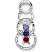 14K White Gold 3-Stone Family Pendant Mounting - Customizable for Birthstones or Diamonds by Oro Pregiato