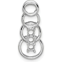 14K White Gold 3-Stone Family Pendant Mounting - Customizable for Birthstones or Diamonds by Oro Pregiato