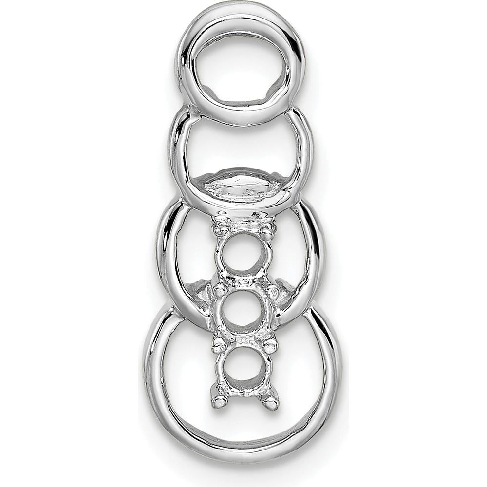 14K White Gold 3-Stone Family Pendant Mounting - Customizable for Birthstones or Diamonds by Oro Pregiato