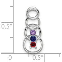 14K White Gold 3-Stone Family Pendant Mounting - Customizable for Birthstones or Diamonds by Oro Pregiato