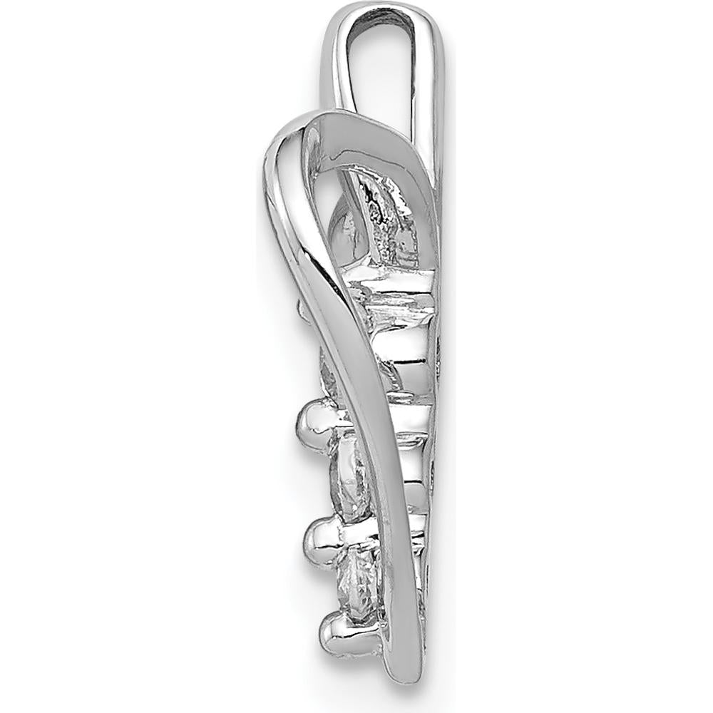 14K White Gold 3-Stone Heart Pendant with Round Diamonds - 0.10 Carat Total Diamond Weight by Monteluci Fine Jewelry