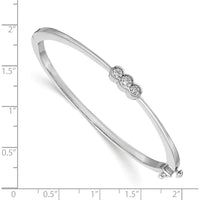 14K White Gold 3-Stone Hinged Oval Bangle with Bezel-Set Round Diamonds - 0.50 Carat Total Diamond Weight by Monteluci Fine Jewelry