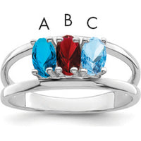 14K White Gold 3 Stone Mother's Ring Mounting - 2mm Band Width by Monteluci Fine Jewelry