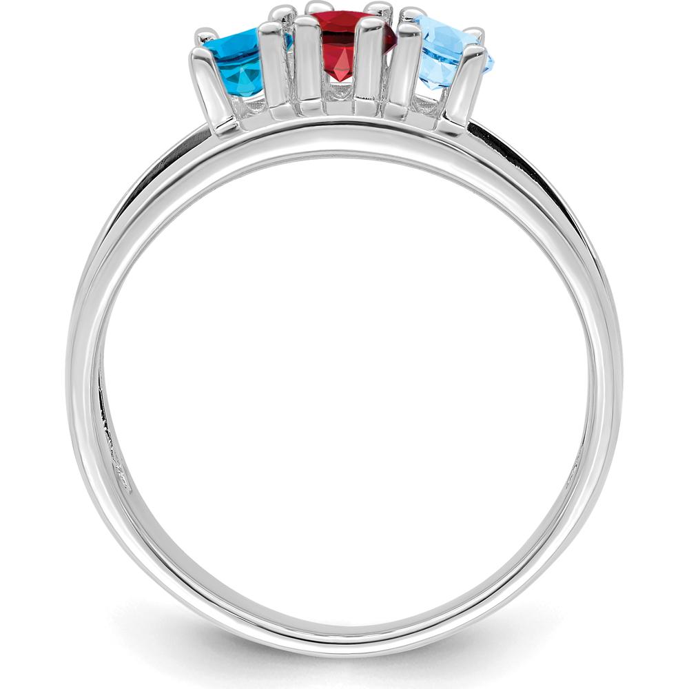 14K White Gold 3 Stone Mother's Ring Mounting - 2mm Band Width by Monteluci Fine Jewelry
