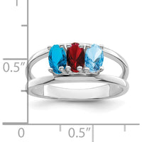 14K White Gold 3 Stone Mother's Ring Mounting - 2mm Band Width by Monteluci Fine Jewelry