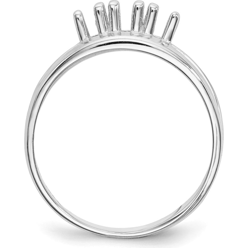 14K White Gold 3 Stone Mother's Ring Mounting - 2mm Band Width by Monteluci Fine Jewelry