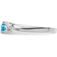 14K White Gold 3-Stone Mother's Ring Mounting - Polished Finish by Monteluci Fine Jewelry