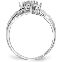 14K White Gold 3-Stone Mother's Ring Mounting - Polished Finish by Monteluci Fine Jewelry
